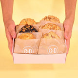 6 x New York Cookies, The Ultimate Favourites box with six freshly baked chunky cookies from Crumbs & Doilies.